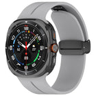 xDfind  Flat Head Groove Folding Black Buckle Silicone Watch Band