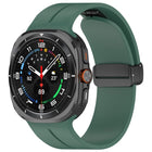 xDfind  Flat Head Groove Folding Black Buckle Silicone Watch Band