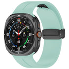 xDfind  Flat Head Groove Folding Black Buckle Silicone Watch Band