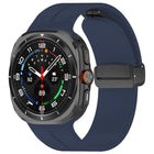 xDfind  Flat Head Groove Folding Black Buckle Silicone Watch Band