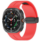 xDfind  Flat Head Groove Folding Black Buckle Silicone Watch Band