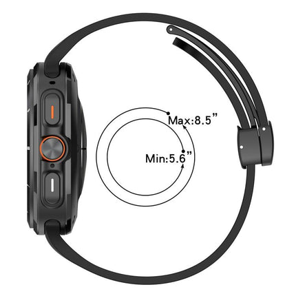 xDfind  Flat Head Groove Folding Black Buckle Silicone Watch Band