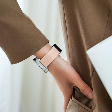 xDfind  Flat Head Groove Folding Black Buckle Silicone Watch Band - DealBuddy