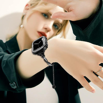 xDfind Twist Bracelet Diamond Metal Watch Band, For Apple Watch 42 / 44 / 45 / 46 / 49mm, For Apple Watch 38 / 40 / 41 / S10 42mm - DealBuddy