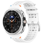 xDfind Alloy Silver Buckle Breathable Hole Silicone Watch Band