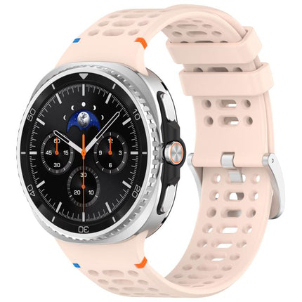 xDfind Alloy Silver Buckle Breathable Hole Silicone Watch Band