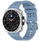 xDfind Alloy Silver Buckle Breathable Hole Silicone Watch Band