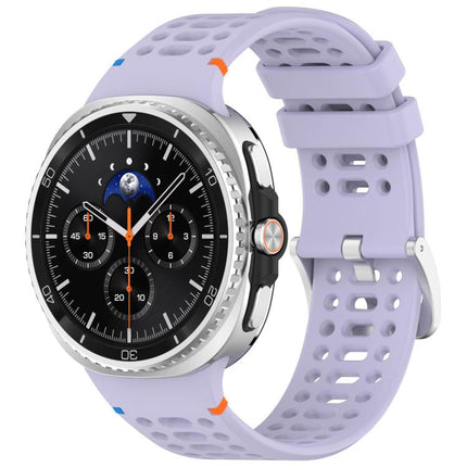 xDfind Alloy Silver Buckle Breathable Hole Silicone Watch Band