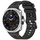 xDfind Alloy Silver Buckle Breathable Hole Silicone Watch Band