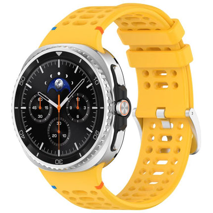 xDfind Alloy Silver Buckle Breathable Hole Silicone Watch Band