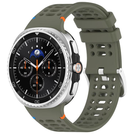 xDfind Alloy Silver Buckle Breathable Hole Silicone Watch Band