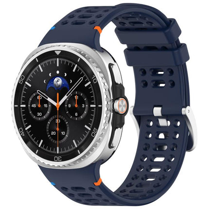 xDfind Alloy Silver Buckle Breathable Hole Silicone Watch Band