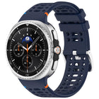 xDfind Alloy Silver Buckle Breathable Hole Silicone Watch Band