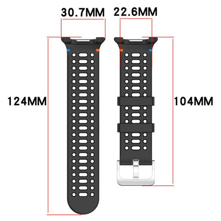 xDfind Alloy Silver Buckle Breathable Hole Silicone Watch Band - DealBuddy