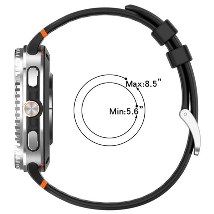 xDfind Alloy Silver Buckle Breathable Hole Silicone Watch Band