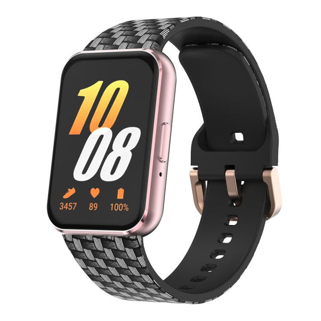xDfind Gold Buckle Printed Silicone Watch Band, For Samsung Galaxy Fit3 - DealBuddy