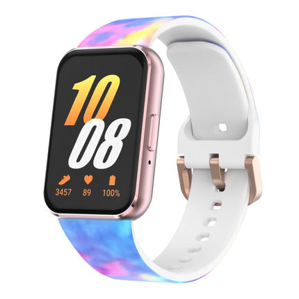 xDfind Gold Buckle Printed Silicone Watch Band, For Samsung Galaxy Fit3 - DealBuddy