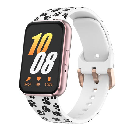 xDfind Gold Buckle Printed Silicone Watch Band, For Samsung Galaxy Fit3 - DealBuddy