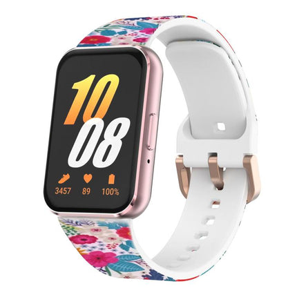 xDfind Gold Buckle Printed Silicone Watch Band, For Samsung Galaxy Fit3 - DealBuddy