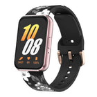 xDfind Gold Buckle Printed Silicone Watch Band, For Samsung Galaxy Fit3 - DealBuddy