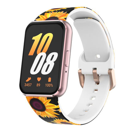 xDfind Gold Buckle Printed Silicone Watch Band, For Samsung Galaxy Fit3 - DealBuddy