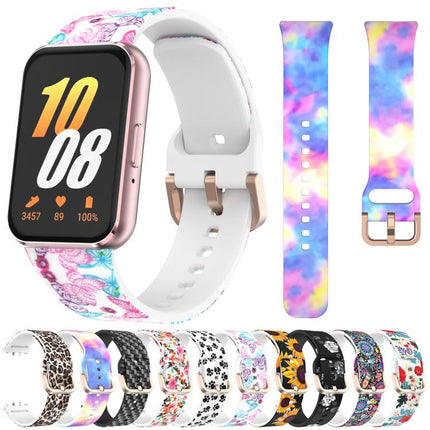 xDfind Gold Buckle Printed Silicone Watch Band, For Samsung Galaxy Fit3 - DealBuddy