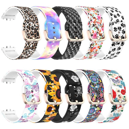 xDfind Gold Buckle Printed Silicone Watch Band, For Samsung Galaxy Fit3 - DealBuddy
