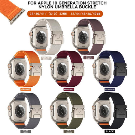 xDfind Parachute Buckle Stretch Nylon Watch Band, For Apple Watch 42 / 44 / 45 / 46 / 49mm, For Apple Watch 38 / 40 / 41 / S10 42mm - DealBuddy