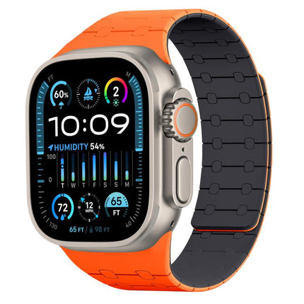 xDfind Contrasting Colors Magnetic Silicone Watch Band, For Apple Watch 42 / 44 / 45 / 46 / 49mm, For Apple Watch 38 / 40 / 41 / S10 42mm - DealBuddy