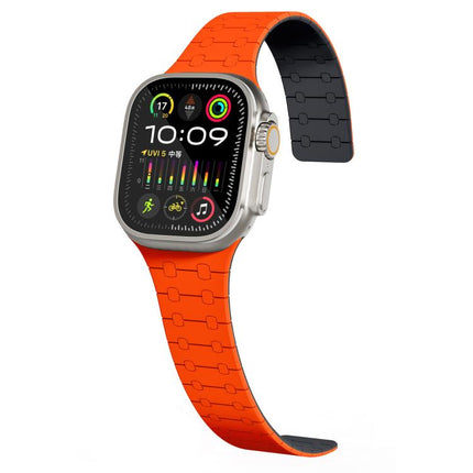 xDfind Contrasting Colors Magnetic Silicone Watch Band, For Apple Watch 42 / 44 / 45 / 46 / 49mm, For Apple Watch 38 / 40 / 41 / S10 42mm - DealBuddy