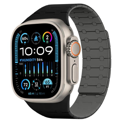 xDfind Contrasting Colors Magnetic Silicone Watch Band, For Apple Watch 42 / 44 / 45 / 46 / 49mm, For Apple Watch 38 / 40 / 41 / S10 42mm - DealBuddy