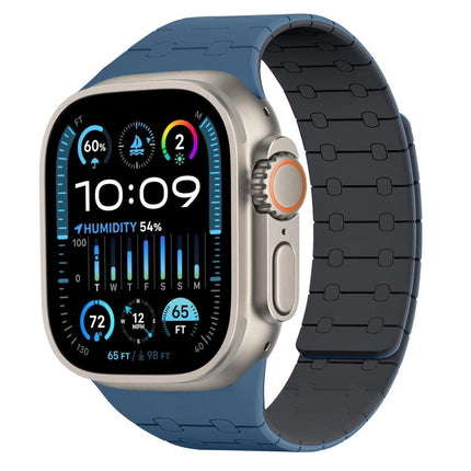 xDfind Contrasting Colors Magnetic Silicone Watch Band, For Apple Watch 42 / 44 / 45 / 46 / 49mm, For Apple Watch 38 / 40 / 41 / S10 42mm - DealBuddy