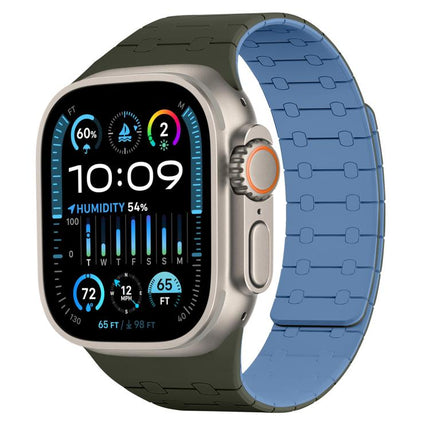 xDfind Contrasting Colors Magnetic Silicone Watch Band, For Apple Watch 42 / 44 / 45 / 46 / 49mm, For Apple Watch 38 / 40 / 41 / S10 42mm - DealBuddy