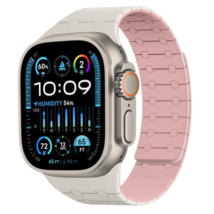 xDfind Contrasting Colors Magnetic Silicone Watch Band, For Apple Watch 42 / 44 / 45 / 46 / 49mm, For Apple Watch 38 / 40 / 41 / S10 42mm - DealBuddy