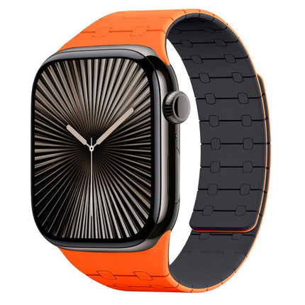 xDfind Contrasting Colors Magnetic Silicone Watch Band, For Apple Watch 42 / 44 / 45 / 46 / 49mm, For Apple Watch 38 / 40 / 41 / S10 42mm - DealBuddy