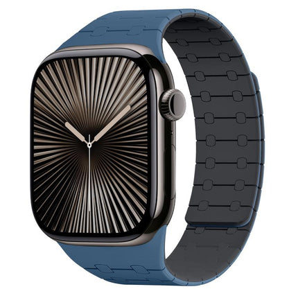 xDfind Contrasting Colors Magnetic Silicone Watch Band, For Apple Watch 42 / 44 / 45 / 46 / 49mm, For Apple Watch 38 / 40 / 41 / S10 42mm - DealBuddy
