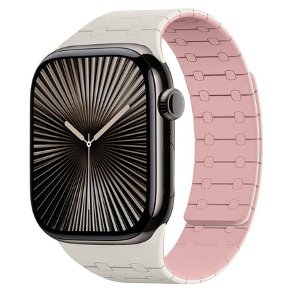 xDfind Contrasting Colors Magnetic Silicone Watch Band, For Apple Watch 42 / 44 / 45 / 46 / 49mm, For Apple Watch 38 / 40 / 41 / S10 42mm - DealBuddy
