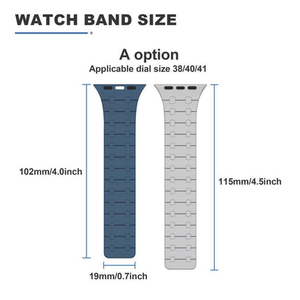 xDfind Contrasting Colors Magnetic Silicone Watch Band, For Apple Watch 42 / 44 / 45 / 46 / 49mm, For Apple Watch 38 / 40 / 41 / S10 42mm - DealBuddy