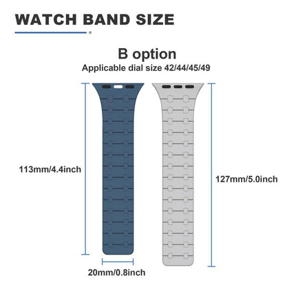 xDfind Contrasting Colors Magnetic Silicone Watch Band, For Apple Watch 42 / 44 / 45 / 46 / 49mm, For Apple Watch 38 / 40 / 41 / S10 42mm - DealBuddy