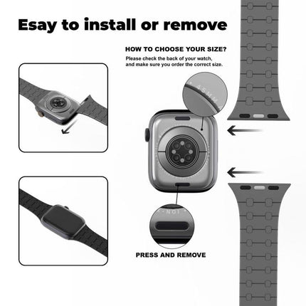 xDfind Contrasting Colors Magnetic Silicone Watch Band, For Apple Watch 42 / 44 / 45 / 46 / 49mm, For Apple Watch 38 / 40 / 41 / S10 42mm - DealBuddy