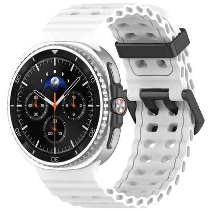 xDfind Black Buckle Ocean Solid Color Dual-row Hole Silicone Watch Band