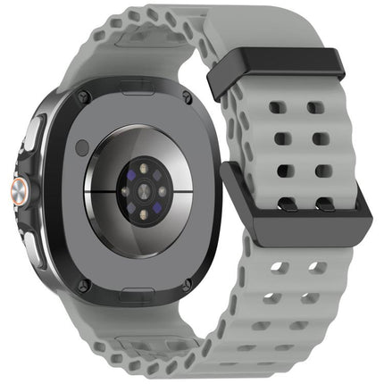 xDfind Black Buckle Ocean Solid Color Dual-row Hole Silicone Watch Band