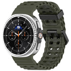 xDfind Black Buckle Ocean Solid Color Dual-row Hole Silicone Watch Band