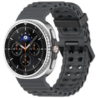 xDfind Black Buckle Ocean Solid Color Dual-row Hole Silicone Watch Band