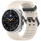 xDfind Black Buckle Ocean Solid Color Dual-row Hole Silicone Watch Band