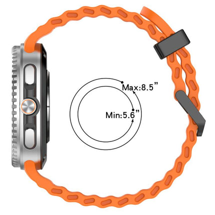 xDfind Black Buckle Ocean Solid Color Dual-row Hole Silicone Watch Band
