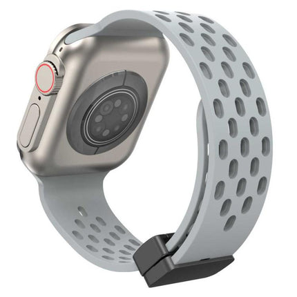 xDfind Magnetic Clasp Silicone Watch Band, For Apple Watch 42 / 44 / 45 / 46 / 49mm, For Apple Watch 38 / 40 / 41 / S10 42mm - DealBuddy