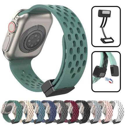 xDfind Magnetic Clasp Silicone Watch Band, For Apple Watch 42 / 44 / 45 / 46 / 49mm, For Apple Watch 38 / 40 / 41 / S10 42mm - DealBuddy
