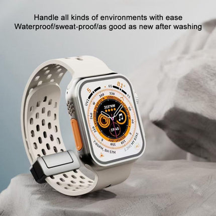 xDfind Magnetic Clasp Silicone Watch Band, For Apple Watch 42 / 44 / 45 / 46 / 49mm, For Apple Watch 38 / 40 / 41 / S10 42mm - DealBuddy