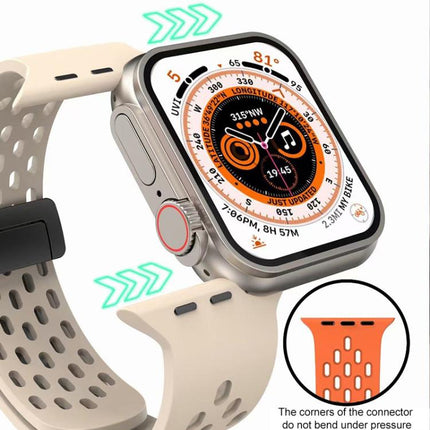 xDfind Magnetic Clasp Silicone Watch Band, For Apple Watch 42 / 44 / 45 / 46 / 49mm, For Apple Watch 38 / 40 / 41 / S10 42mm - DealBuddy
